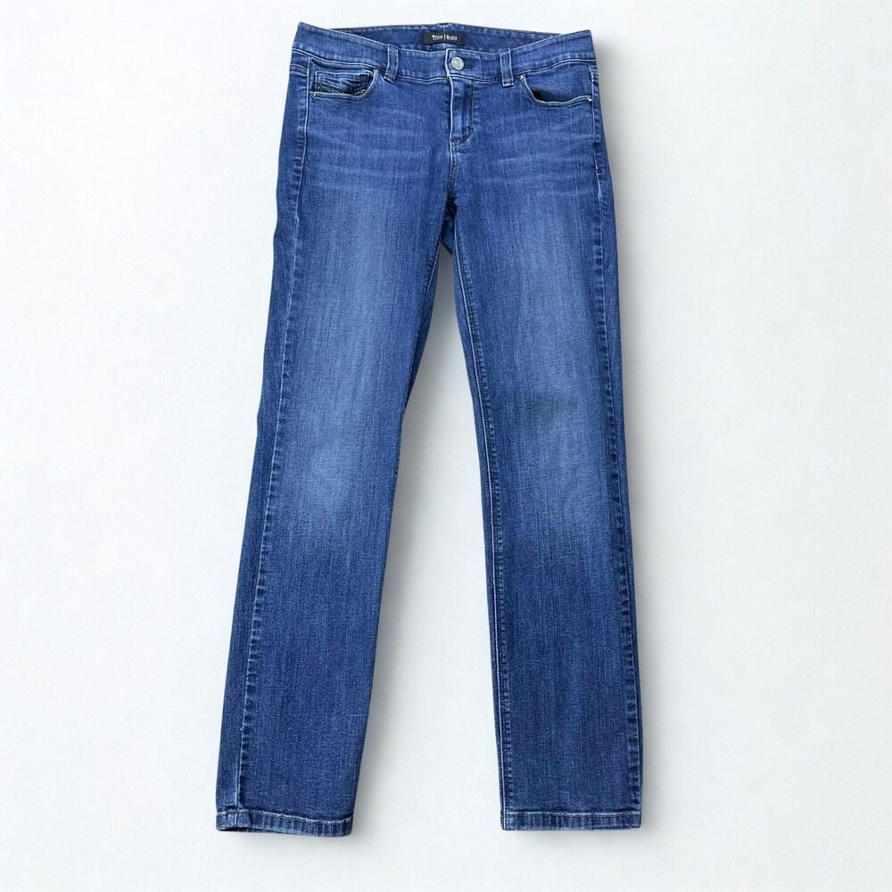 White House Black Market Jeans Women’s 2R Straight Leg Stretch Mid Rise Denim